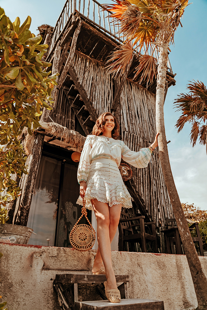 larisa costea, larisa style, larisa travels, south america, mexic, mexico, tulum, tulum reservation, pocna, pocna beack, largest beach in tulum resrvation, pocna tulum beach hotel, beach hotel, paradise, best destination, best location, vacation 20202, march 2020, larisa style, hermant and nandita, island style, holiday style, holiday outfit, white dress, white set, mexican, mexicana, bamboo round bag, handmade straw slides, summer look, summer outfit, summer outfit inspiration, nature, ocean, atlantic ocean, caribbean sea