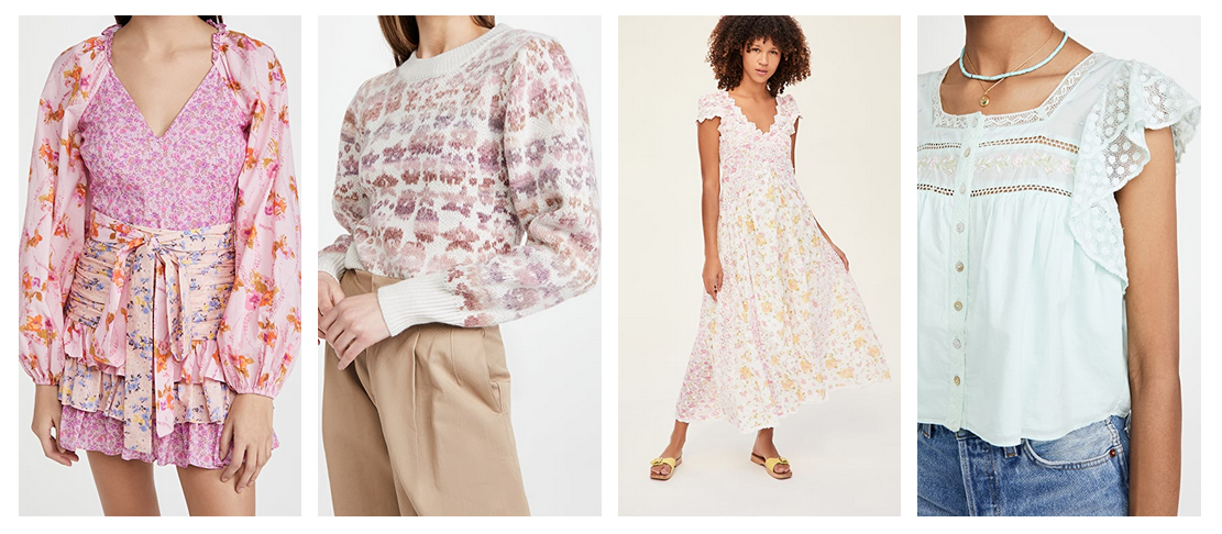 shopbop, march selection, top picks, shopbop spring edit, the spring edit, designer boutique, designer items, fashion, floral dresses, pastels, love shack fancy, shoshanna, isabel marant, z supply, misa, veronica beard jean, ramy brook, garden party, spring trends 21, shopping spree, cool designers